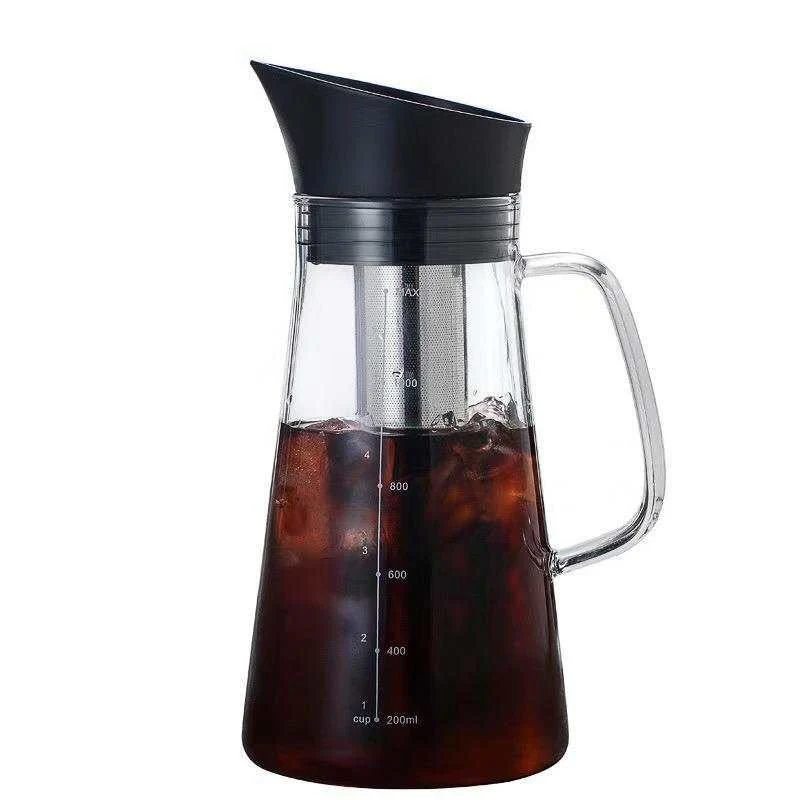 Cold Brewing Coffee Pot Glass Teapot Cold Drinking Jug Coffee Maker Pot Glass Coffeepot