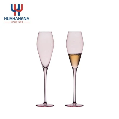 Flûtes à Champagne soufflées à la main à tige fine, avec boîte-cadeau pour toutes les vacances, verres à Champagne transparents sans plomb