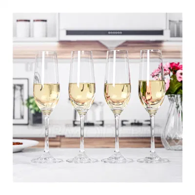 Flûtes à Champagne en cristal de classe arc-en-ciel, tige fine de qualité supérieure, pour mariage, noël, vente en gros